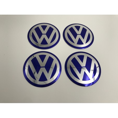 Chapas de centro de rueda Volkswagen azul 75mm