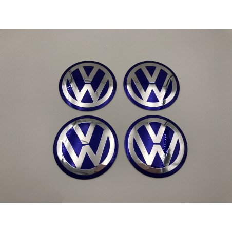 Chapas de centro de rueda volkswagen azul 90mm