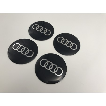 Chapas de centro de rueda Audi negro 90mm