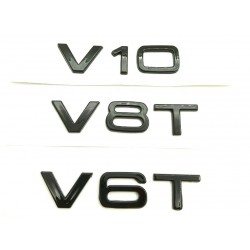 EMBLEMA LATERAL o TRASERO AUDI V10 NEGRO