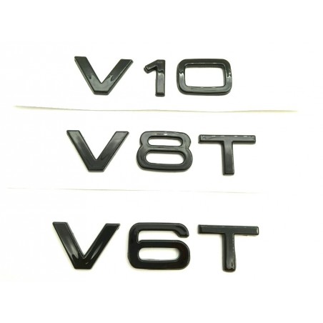 EMBLEMA LATERAL o TRASERO AUDI V10 NEGRO