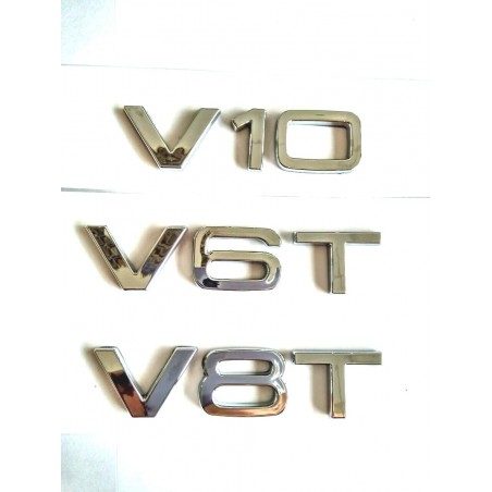 EMBLEMA LATERAL o TRASERO AUDI V6T CROMADO