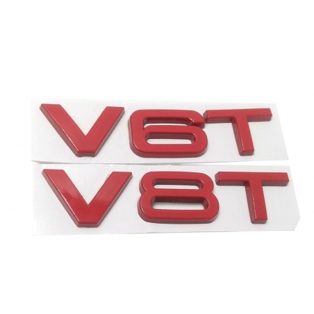 Emblema Lateral o Trasero AUDI V8T Rojo