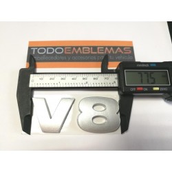 EMBLEMA LATERAL o TRASERO V8 LAND ROVER PLATA