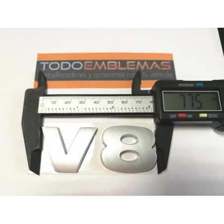 EMBLEMA LATERAL o TRASERO V8 LAND ROVER PLATA