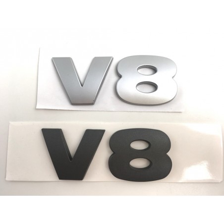 EMBLEMA LATERAL o TRASERO V8 LAND ROVER PLATA