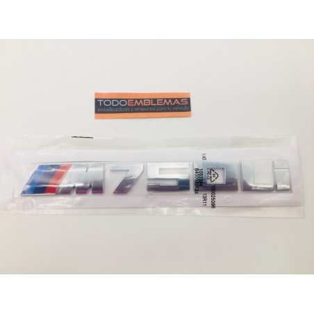 Emblema Trasero Letras BMW M750Li Cromadas