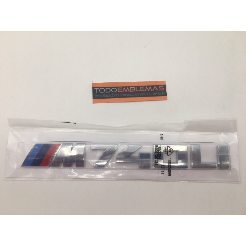 EMBLEMA TRASERO LETRAS BMW M M740LI PLATA