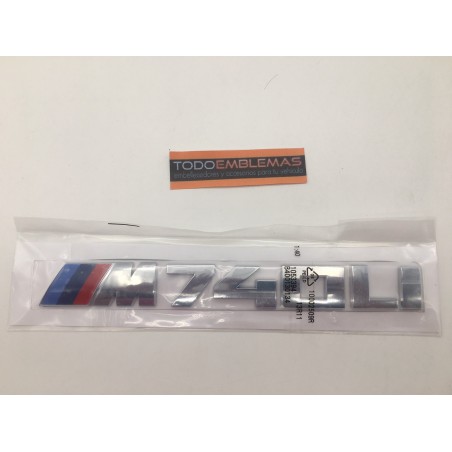 Emblema Trasero Letras BMW M740Li Cromadas