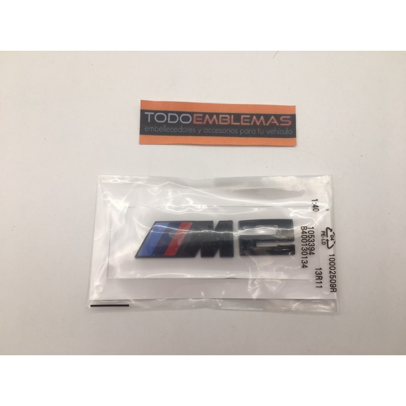 Emblema Trasero BMW M2 Negro