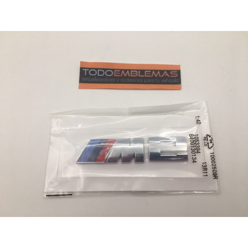 Emblema Trasero BMW M2 Cromado 9cm