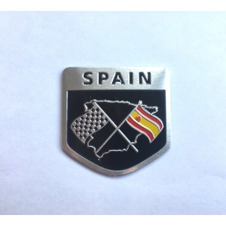 Emblema Placa Aluminio Bandera España SPAIN 5x5cm