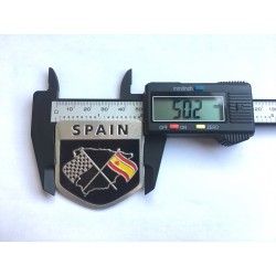 Emblema Placa Aluminio Bandera España SPAIN 5x5cm