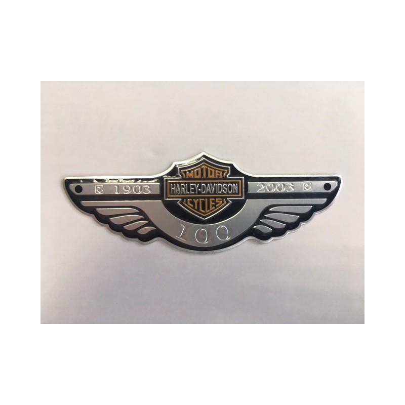 Placa Emblema HARLEY DAVIDSON 100 Aniversario 120x45mm