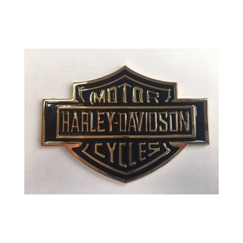 PLACA EMBLEMA HARLEY DAVIDSON ORO 57 x 45mm