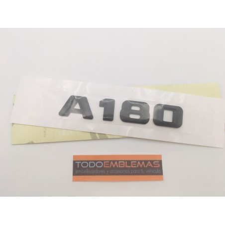 EMBLEMA LETRAS MERCEDES BENZ CLASE A A180 NEGRAS
