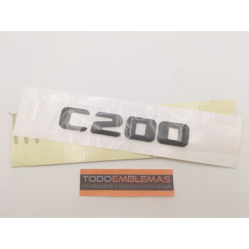 EMBLEMA LETRAS MERCEDES BENZ CLASE C C200 NEGRAS