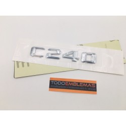 EMBLEMA LETRAS MERCEDES BENZ CLASE C C240 CROMADAS