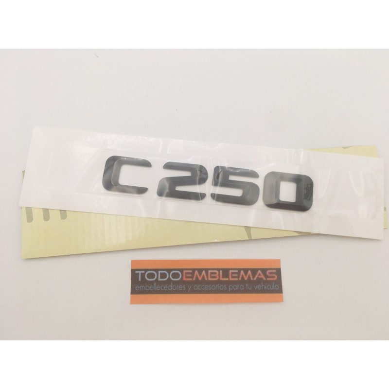 EMBLEMA LETRAS MERCEDES BENZ CLASE C C250 NEGRAS