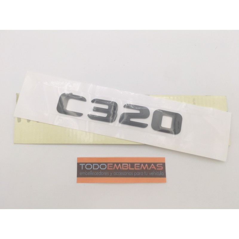 EMBLEMA LETRAS MERCEDES BENZ CLASE C C320 NEGRAS