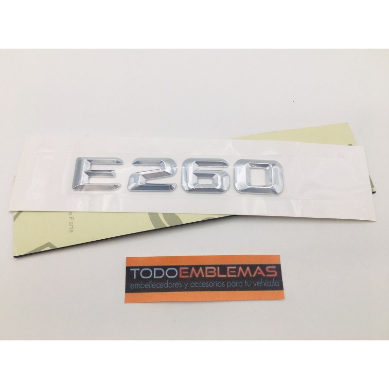 EMBLEMA LETRAS MERCEDES BENZ CLASE E E260 CROMADAS