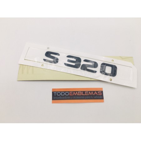 EMBLEMA LETRAS MERCEDES BENZ CLASE S S320 NEGRO