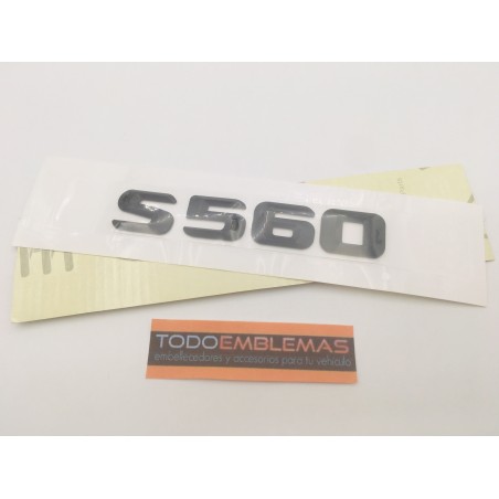 EMBLEMA LETRAS MERCEDES BENZ CLASE S S560 NEGRO