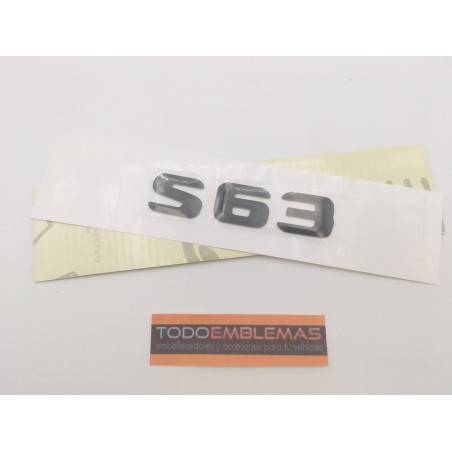 EMBLEMA LETRAS MERCEDES BENZ CLASE S S63 NEGRO