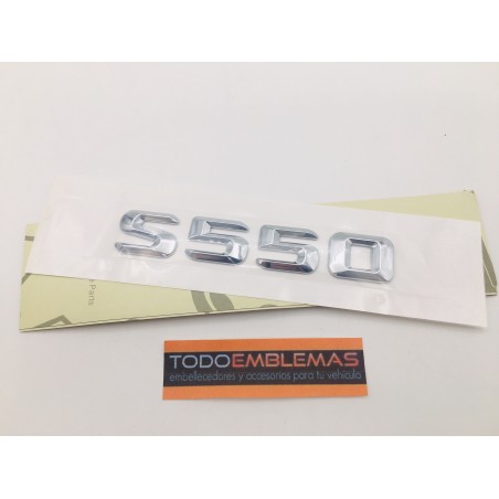 EMBLEMA LETRAS MERCEDES BENZ CLASE S S550 CROMADO