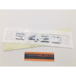 EMBLEMA LETRAS MERCEDES BENZ CLASE S S420 CROMADO