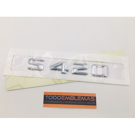 EMBLEMA LETRAS MERCEDES BENZ CLASE S S420 CROMADO