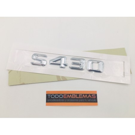 EMBLEMA LETRAS MERCEDES BENZ CLASE S S430 CROMADO