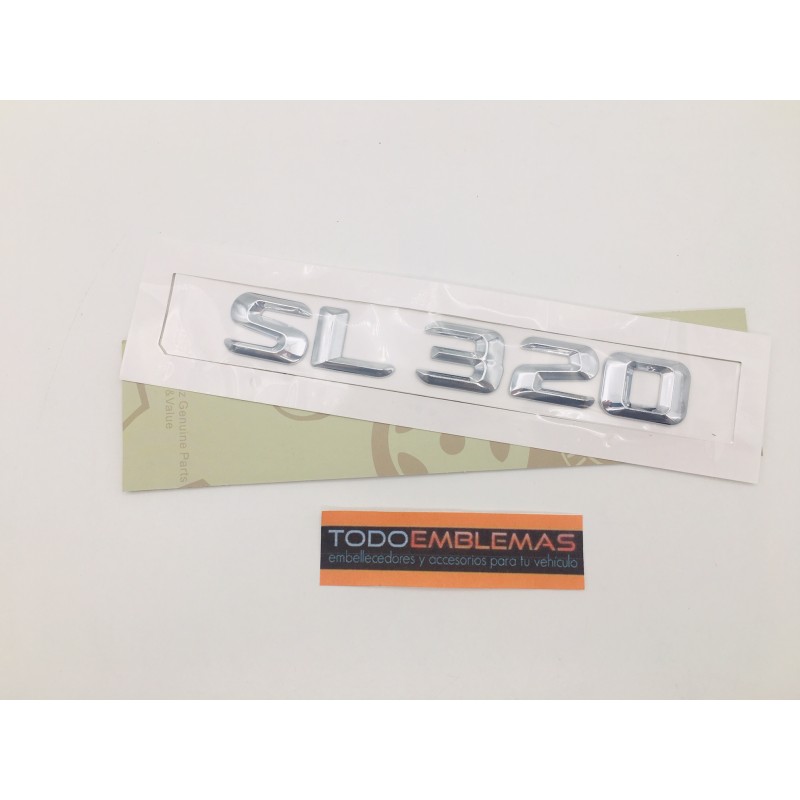 EMBLEMA LETRAS MERCEDES BENZ CLASE SL SL320 CROMADO