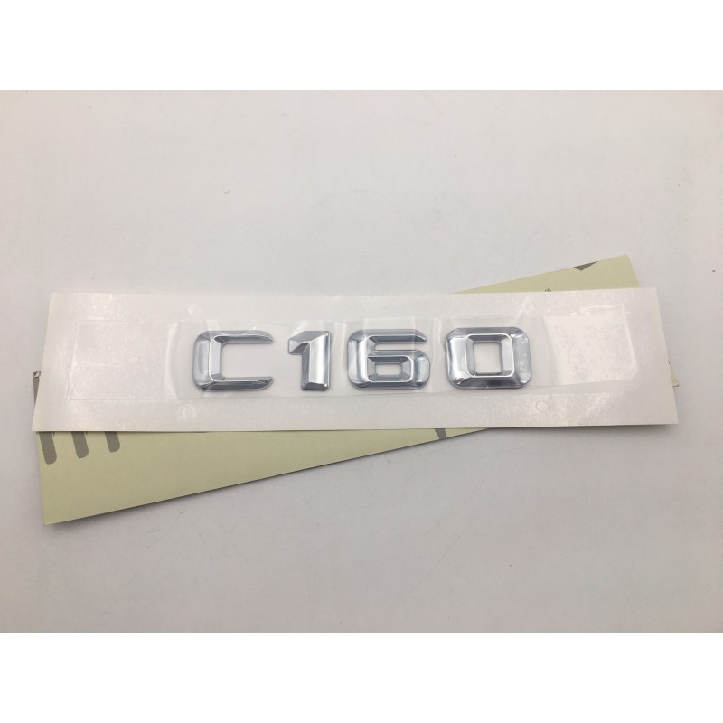 EMBLEMA LETRAS MERCEDES BENZ CLASE C C160 CROMADAS