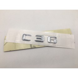 EMBLEMA LETRAS MERCEDES BENZ CLASE C C36 CROMADAS