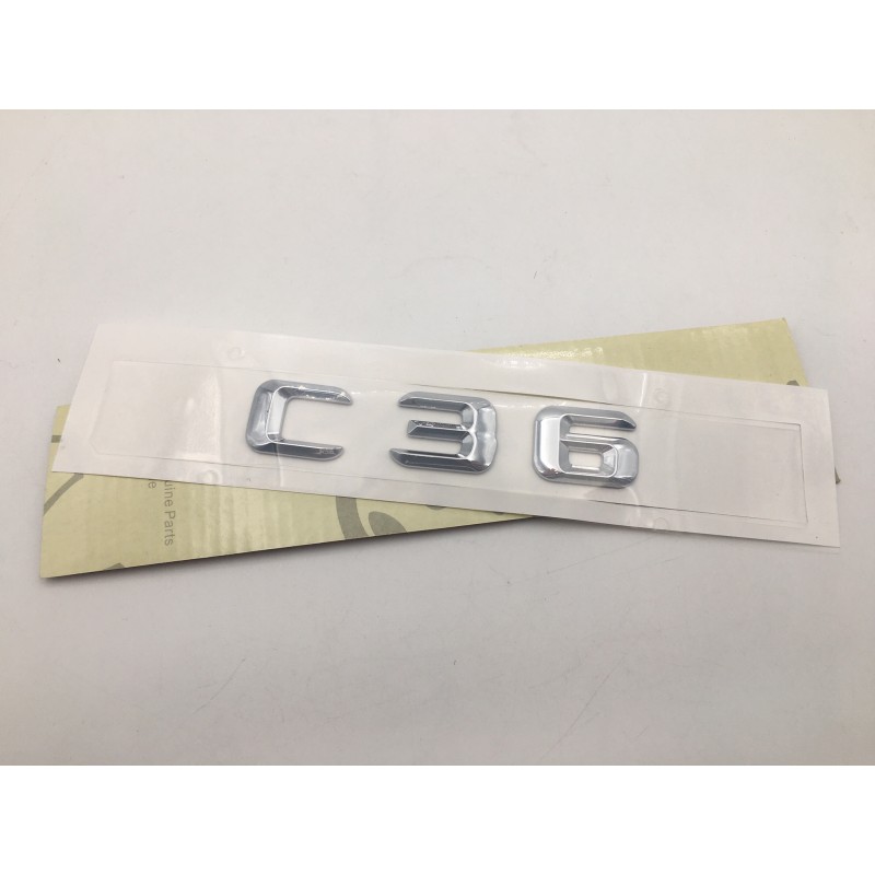 EMBLEMA LETRAS MERCEDES BENZ CLASE C C36 CROMADAS