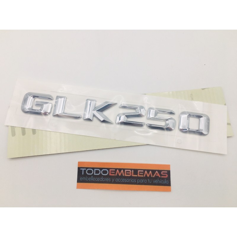 EMBLEMA LETRAS MERCEDES BENZ CLASE GLK GLK250 CROMADAS