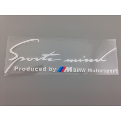 Vinilo Pegatina SPORTS MIND Produced By M BMW Blanco 20cm