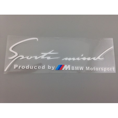 Vinilo Pegatina SPORTS MIND Produced By M BMW Blanco 20cm