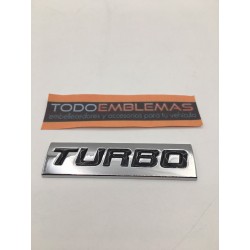 EMBLEMA TURBO CROMADO y NEGRO