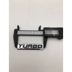 Emblema Placa TURBO Cromado y Negro 75x20mm