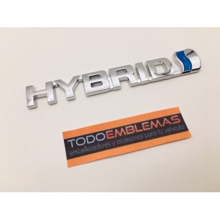 Emblema Placa TOYOTA HYBRID Cromado 152x20mm