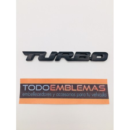 Emblema Placa TURBO Negro 96x11mm