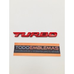 Emblema Placa TURBO Rojo 96x11mm