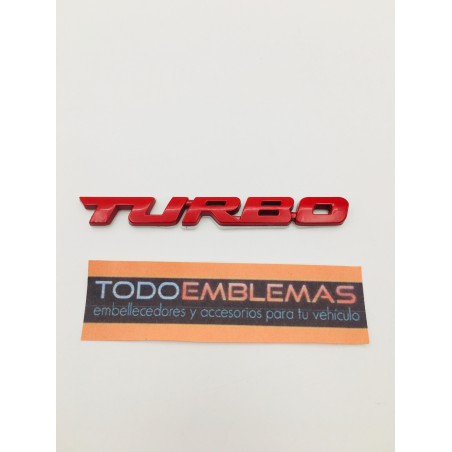 Emblema Placa TURBO Rojo 96x11mm