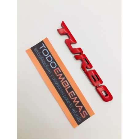 Emblema Placa TURBO Rojo 96x11mm