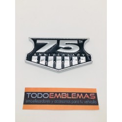 Emblema Placa Metálico 75 ANIVERSARY 10x6cm