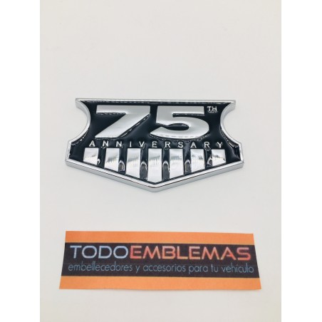 Emblema Placa Metálico 75 ANIVERSARY 10x6cm