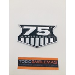 Emblema Placa Metálico 75 ANIVERSARY 10x6cm