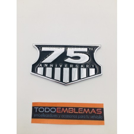 Emblema Placa Metálico 75 ANIVERSARY 10x6cm